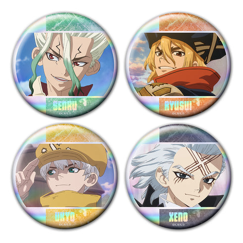 『Dr.STONE』ホログラム缶バッジ4個セット 千空&龍水&羽京&ゼノ