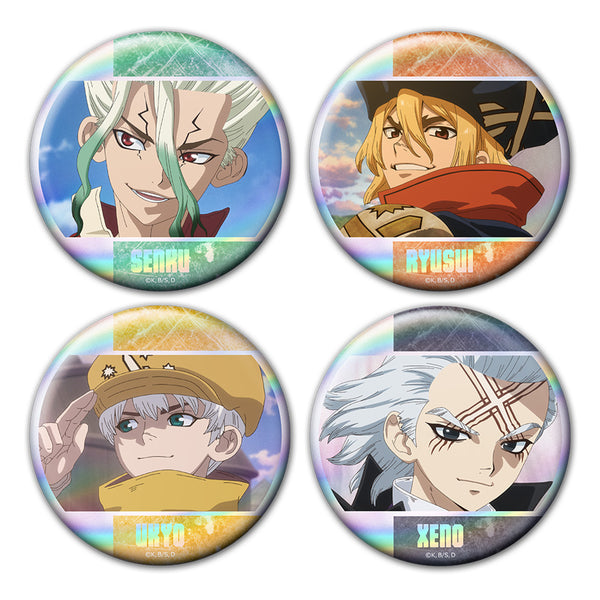 『Dr.STONE』ホログラム缶バッジ4個セット 千空&龍水&羽京&ゼノ