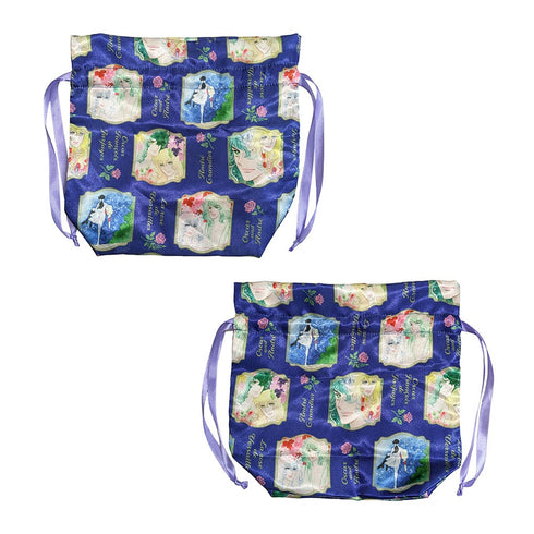 "The Rose of Versailles" Satin Drawstring Pouch: Oscar & André