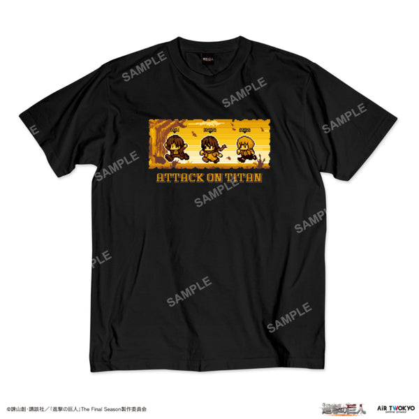『進撃の巨人』TVアニメThe Final eason 完結編 ビットイラストTシャツ 1(エレン・ミカサ・アルミン)