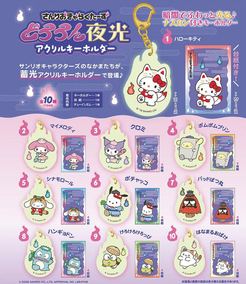 『サンリオキャラクターズ』【食玩】どろろん夜光 アクリルキーホルダー【BOX】