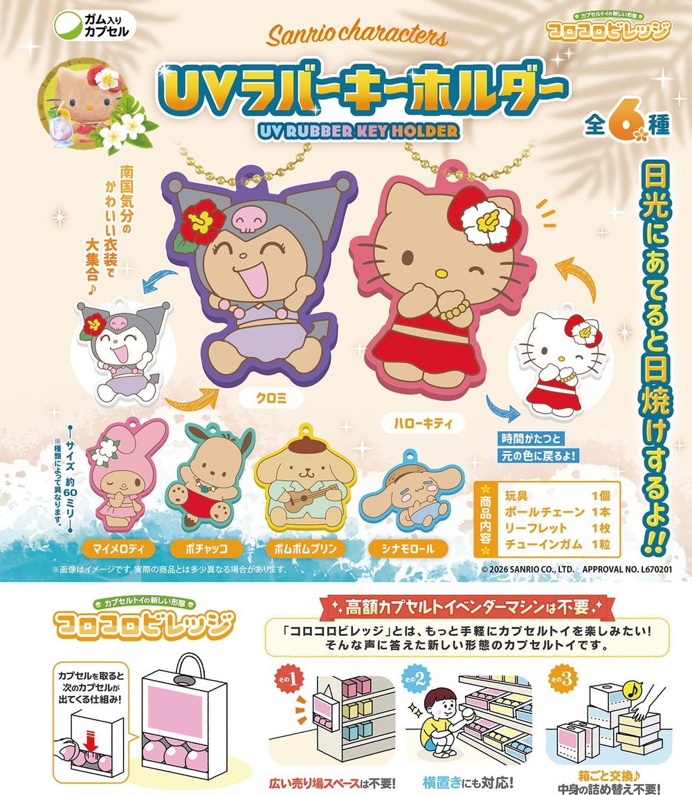 サンリオキャラクターズととびユニのコラボレーションラバーキーホルダー12種セット サンリオキャラクターズ』【食玩】UVラバーキーホルダー【BOX