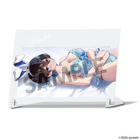 『バニーガーデン』描き下ろしビジュアルアクリルプレート 美羽香 添い寝A ver.