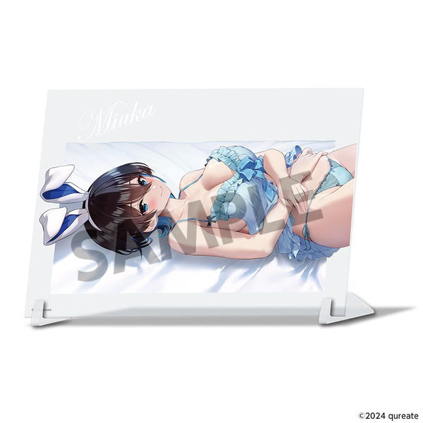 『バニーガーデン』描き下ろしビジュアルアクリルプレート 美羽香 添い寝A ver.