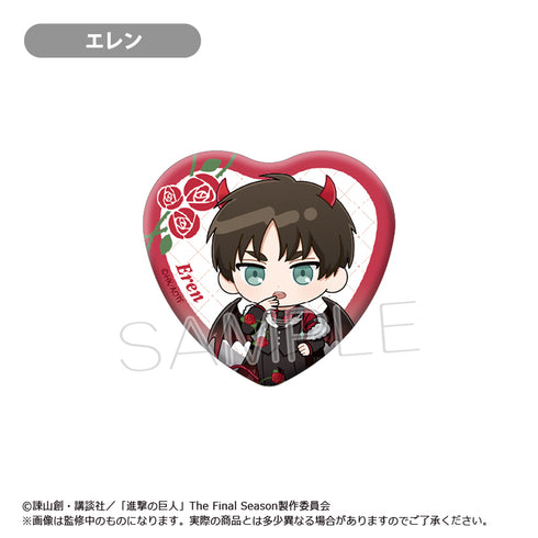 『進撃の巨人』ミニキャラハート缶バッジ DEVIL Ver.【BOX】