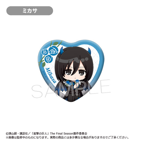 『進撃の巨人』ミニキャラハート缶バッジ DEVIL Ver.【BOX】