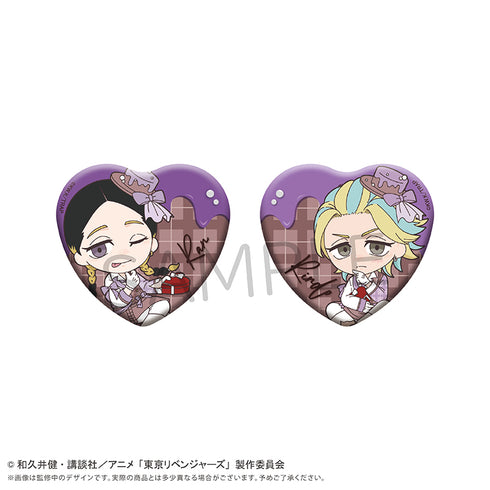 『東京リベンジャーズ』ミニキャラハート缶バッジセット ショコラ Ver. 蘭&竜胆