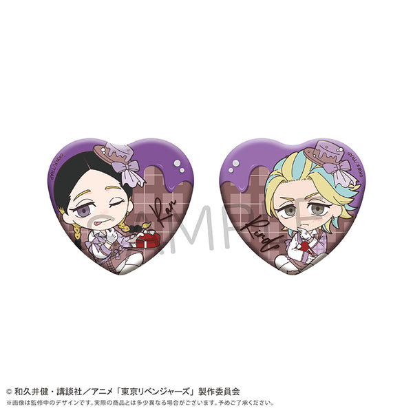 『東京リベンジャーズ』ミニキャラハート缶バッジセット ショコラ Ver. 蘭&竜胆