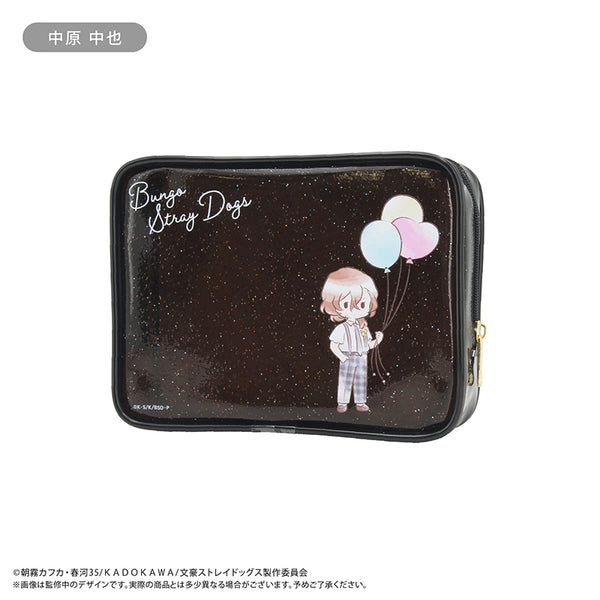 "Literary Masters: Stray Dogs" Retro-Style Clear Glitter Pouch - Balloon Ver. Nakayama Chūya