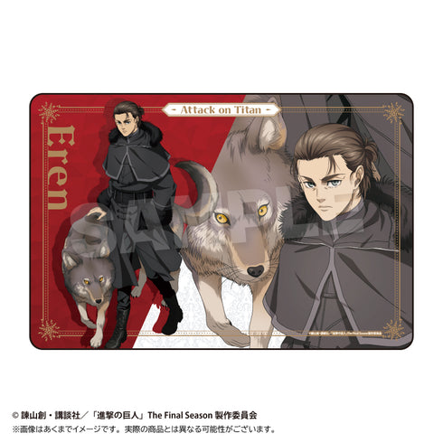"Attack on Titan" Rubber Mat: Winter Animals Ver. Eren