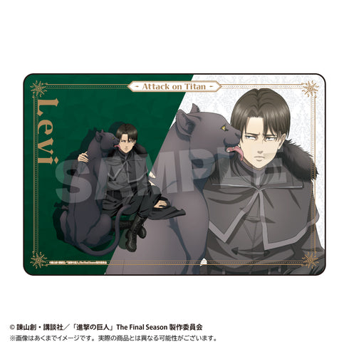 《進擊的巨人》橡膠地墊 冬季動物版 利威