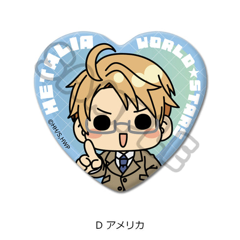 『ヘタリア World☆Stars』ハート型缶バッジ D アメリカ