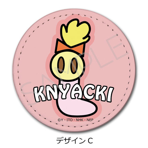 『ニャッキ!』レザーバッジ(丸形) デザインC