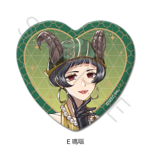 『誰ソ彼ホテル -蕾-』ハート型缶バッジ E 瑪瑙