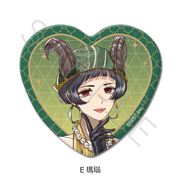 『誰ソ彼ホテル -蕾-』ハート型缶バッジ E 瑪瑙