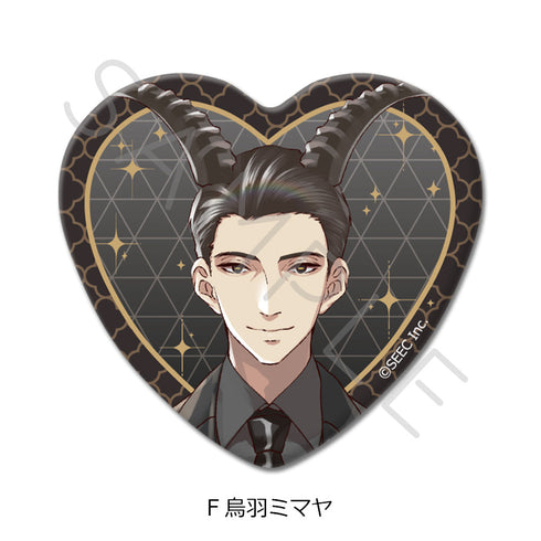 『誰ソ彼ホテル -蕾-』ハート型缶バッジ F 烏羽ミマヤ