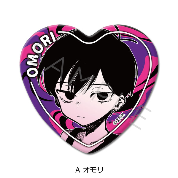『OMORI』ハート型缶バッジ A オモリ