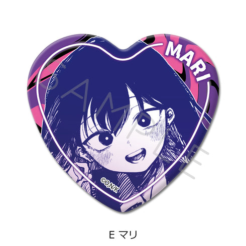 『OMORI』ハート型缶バッジ E マリ