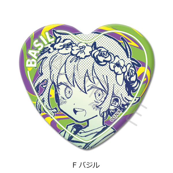 『OMORI』ハート型缶バッジ F バジル