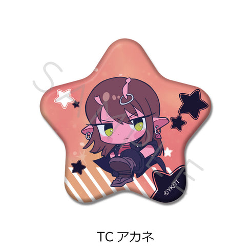 "Galaxy Express Milky☆Subway" Star-Shaped Pin Badge: Chipokke, TC, Akane