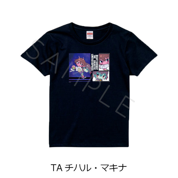 『銀河特急 ミルキー☆サブウェイ』Tシャツ ちぽっけ TA チハル・マキナ ブラック Lサイズ