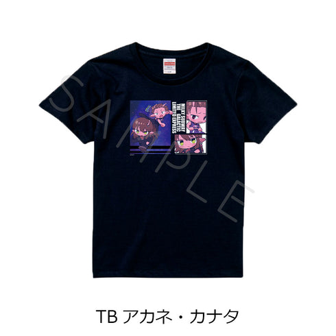 『銀河特急 ミルキー☆サブウェイ』Tシャツ ちぽっけ TB アカネ・カナタ ブラック Sサイズ