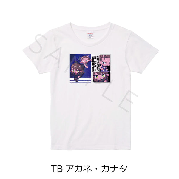 『銀河特急 ミルキー☆サブウェイ』Tシャツ ちぽっけ TB アカネ・カナタ ホワイト XLサイズ