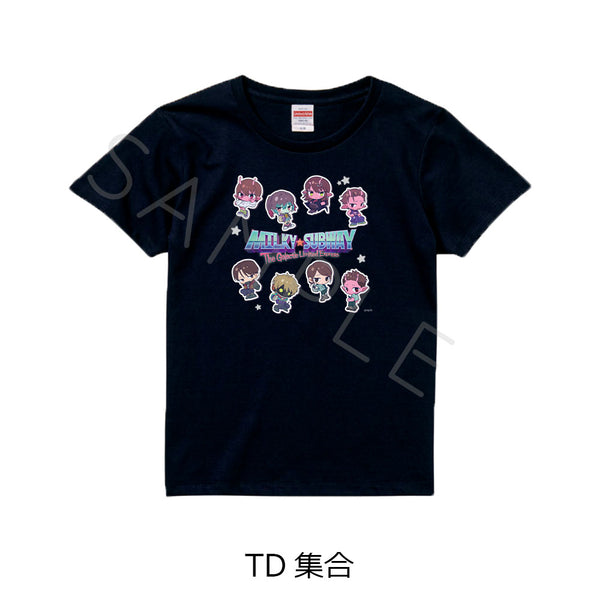 『銀河特急 ミルキー☆サブウェイ』Tシャツ ちぽっけ TD 集合 ブラック XLサイズ
