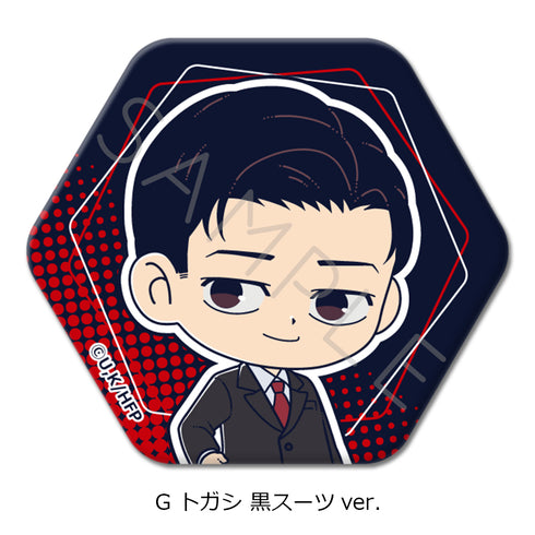 "Hyakuemu." Hexagonal Pin Badge G Togashi Black Suit Ver.