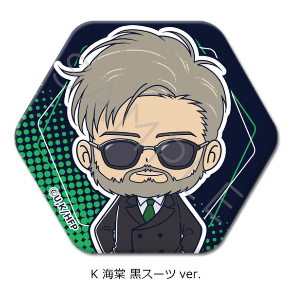 "Hyakuemu." Hexagonal Pin Badge K: Kaito (Black Suit Ver.)