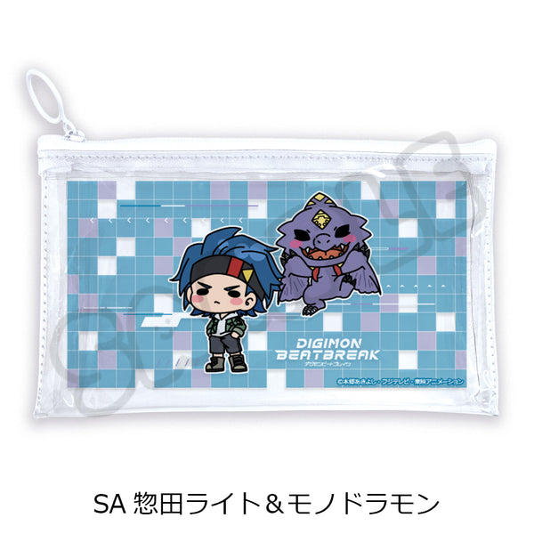 "DIGIMON BEATBREAK" Series 2: Flat Clear Pouch SA - Rait Souda & Monodramon