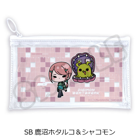 『DIGIMON BEATBREAK』第2弾 フラットクリアポーチ SB 鹿沼ホタルコ&シャコモン