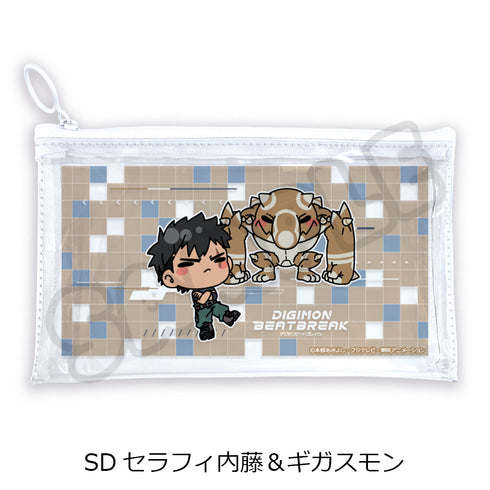 『DIGIMON BEATBREAK』第2弾 フラットクリアポーチ SD セラフィ内藤&ギガスモン