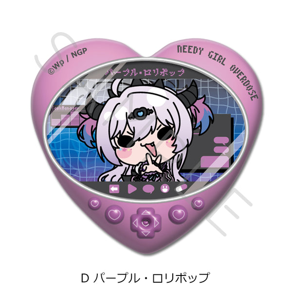 『NEEDY GIRL OVERDOSE』ハート型缶バッジ D パープル・ロリポップ