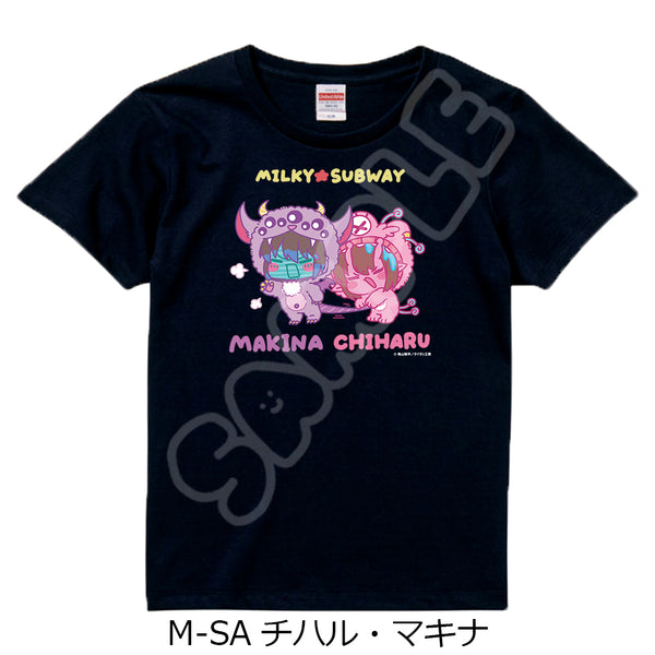 『銀河特急 ミルキー☆サブウェイ』Tシャツ(mochocho第2弾) M-SA チハル・マキナ ブラック Mサイズ