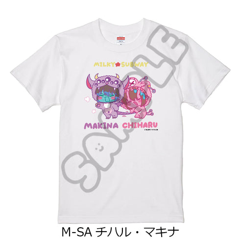 『銀河特急 ミルキー☆サブウェイ』Tシャツ(mochocho第2弾) M-SA チハル・マキナ ホワイト Sサイズ