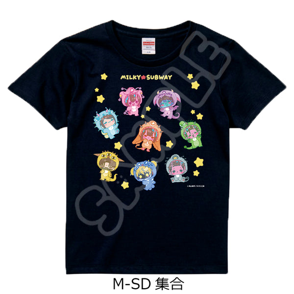 『銀河特急 ミルキー☆サブウェイ』Tシャツ(mochocho第2弾) M-SD 集合 ブラック Mサイズ