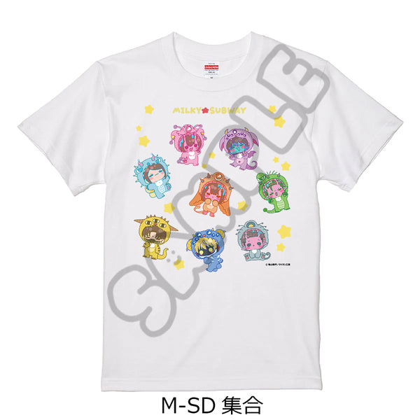 『銀河特急 ミルキー☆サブウェイ』Tシャツ(mochocho第2弾) M-SD 集合 ホワイト Lサイズ