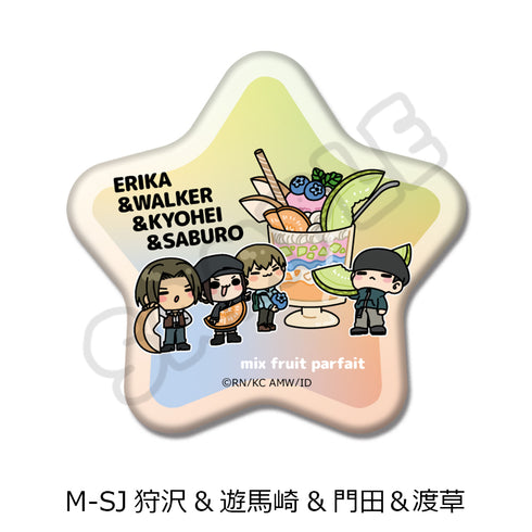 『デュラララ!!×2』第2弾 星形缶バッジ M-SJ 狩沢&遊馬崎&門田&渡草