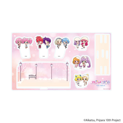 『アイカツ!×プリパラ THE MOVIE -出会いのキセキ!-』プレミアム アクリルジオラマプレート03/集合デザイン(ミニキャライラスト)