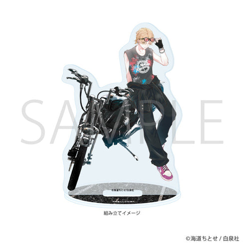 『ウチの万李がお世話になります』アクリルスタンドプレート01/成田万李 バイクver.