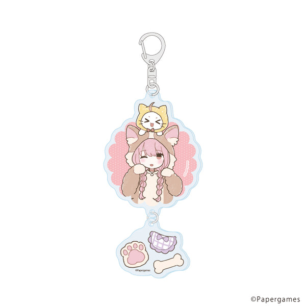 『シャイニングニキ』連結アクリルキーホルダー04/ニキ&モモ 犬ver.(グラフアートイラスト)