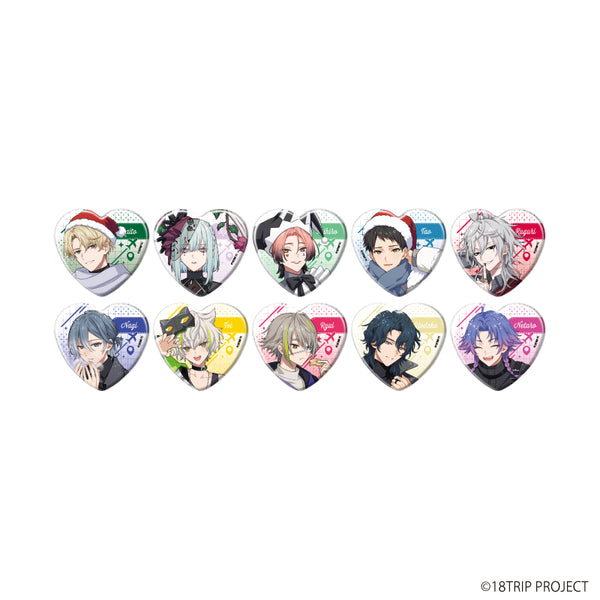 "18TRIP" Heart-Shaped Pin Badge "18TRIP" 06 / Complete Set (All 10 Varieties) (Official Illustration)
