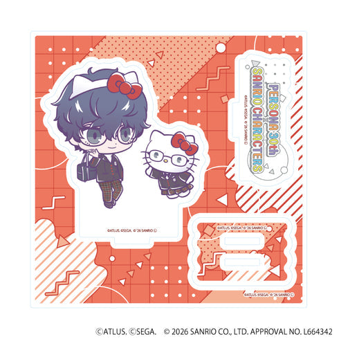 『P30th×サンリオキャラクターズ』アクリルスタンドプレート07/P5主人公・ハローキティ(コラボイラスト)【202610再販】