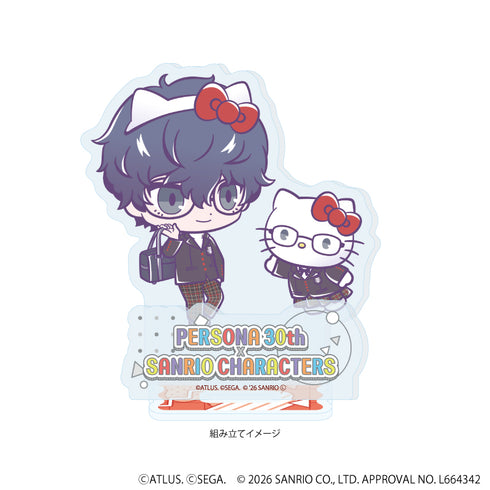 『P30th×サンリオキャラクターズ』アクリルスタンドプレート07/P5主人公・ハローキティ(コラボイラスト)