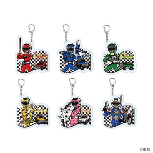 『激走戦隊カーレンジャー』アクリルキーホルダー01/コンプリートセット(全6種)(グラフアートイラスト)