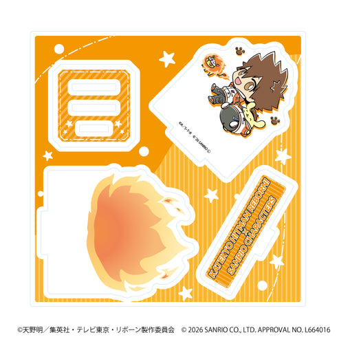 『家庭教師ヒットマンREBORN!×SANRIO CHARACTERS』アクリルスタンドプレート02/沢田綱吉×ポムポムプリン(コラボイラスト)