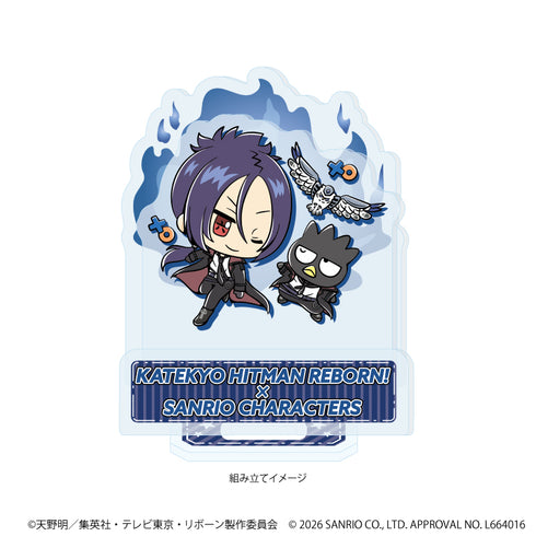 『家庭教師ヒットマンREBORN!×SANRIO CHARACTERS』アクリルスタンドプレート06/六道骸×バッドばつ丸(コラボイラスト)