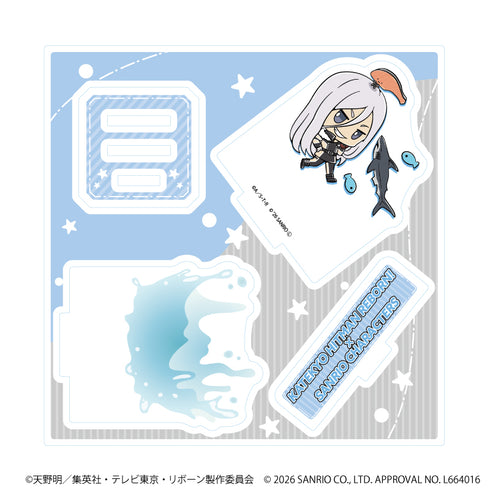 『家庭教師ヒットマンREBORN!×SANRIO CHARACTERS』アクリルスタンドプレート08/スクアーロ×KIRIMIちゃん.(コラボイラスト)