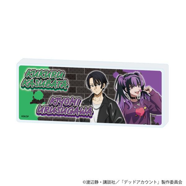 "Dead Account" Mini Acrylic Block 02: Kasumi Ryukaku & Urushigawa Kiyo - Street Fashion Ver. (Original Illustration)